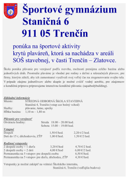 Športové gymnázium Staničná 6 911 05 Trenčín