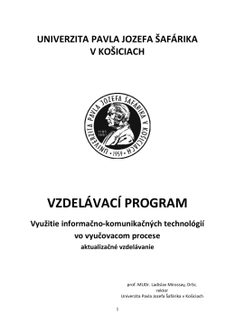 Vzdelávací program - CCV UPJS - Univerzita Pavla Jozefa Šafárika