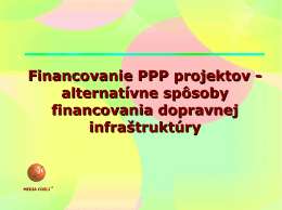 Financovanie PPP projektov - alternatívne spôsoby