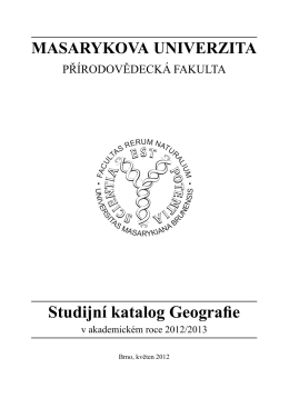 Studijní katalog Geografie