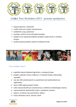 Golden Tour Bratislava 2013 - ponuka spolupráce