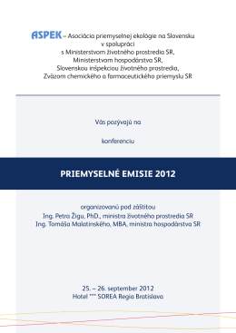 Pozvánka na konferenciu 2012 - ASPEK-u