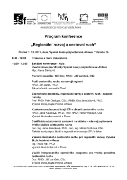 Program konference „Regionální rozvoj a