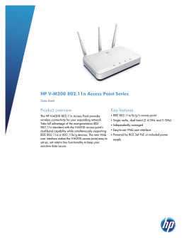 HP V-M200 802.11n Access Point Series - US English