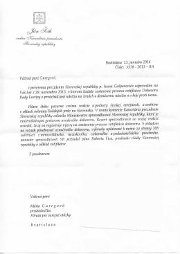Odpoveď vedúceho Kancelárie prezidenta SR Jána Šotha