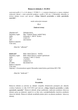 Rámcová dohoda č. 10-2014 - Základná škola Gemerská 2 Košice