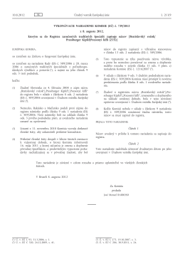 Vykonávacie nariadenie Komisie (EÚ) č. 729/2012 z 8. augusta