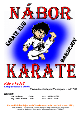 Nábor karate detí Bardejov