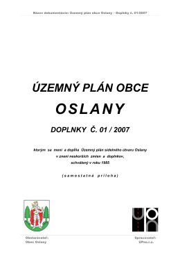 územný plán obce oslany doplnky č. 01 / 2007