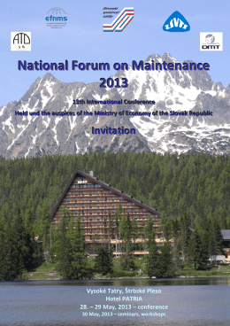 National Forum on Maintenance 2013