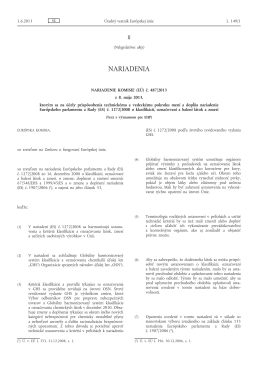Nariadenie Komisie (EÚ) č. 487/2013 z 8. mája 2013, ktorým sa na