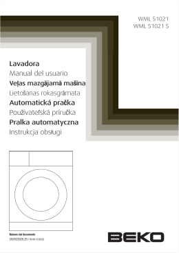 Lavadora Manual del usuario Automatická pračka