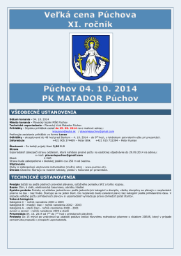 Veľká cena Púchova XI. ročník Púchov 04. 10. 2014 PK MATADOR