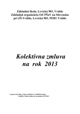 Kolektívna zmluva na rok 2013