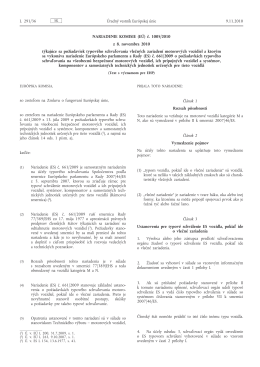 Nariadenie Komisie (EÚ) č. 1005/2010 z 8. novembra 2010 týkajúce