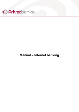 Manuál - Internet banking