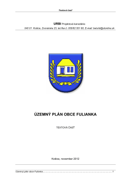 Územný plán obce Fulianka