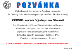 pozvánka - Klub slovenských turistov Dobšiná