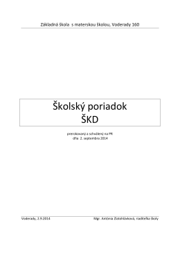 Školský poriadok ŠKD 2014/2015