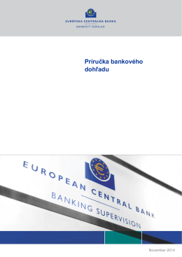 Príručka bankového dohľadu - ECB Banking Supervision