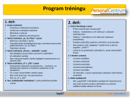 Program tréningu - personalcentrum.sk