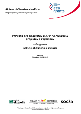 Príručka pre žiadateľov o NFP na realizáciu projektov a Príjemcov