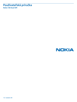 Nokia 130 Dual SIM: Používateľská príručka
