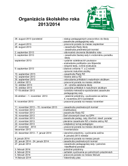 Organizácia školského roka 2013/2014
