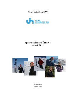 Správa za rok 2012 - Institute of Hydrology SAS