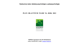 Plán hlavných úloh na rok 2012