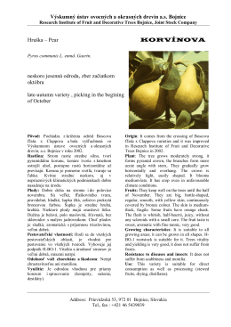 korvínova - Výskumný ústav ovocných a okrasných drevín as Bojnice