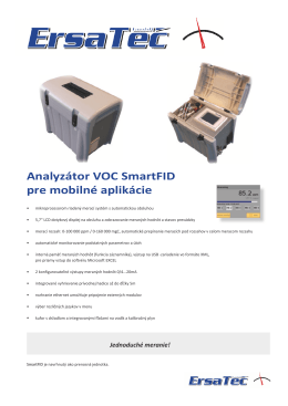 Analyzátor VOC SmartFID pre mobilné aplikácie - K