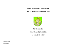 Návrh rozpočtu Obce Moravský Svätý Ján na roky 2015 – 2017