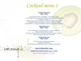 Coctail Menu - Catering.sk