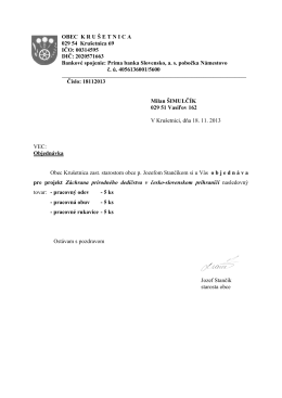 Objednávky 2013 - Obec Krušetnica