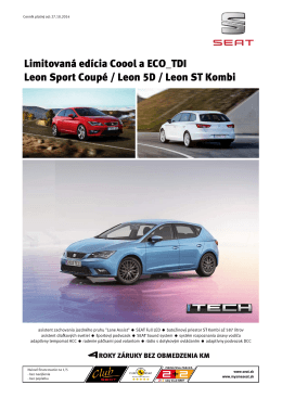 Limitovaná edícia Coool a ECO_TDI Leon Sport Coupé / Leon 5D