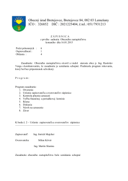 Zápisnica z 1. zasadnutia OZ (16.1.2015)