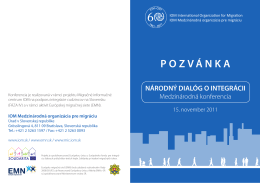 Program Národného dialógu o integrácii - november 2011