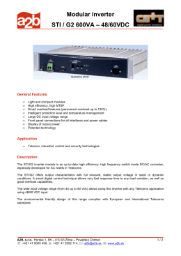 Modular inverter STI / G2 600VA – 48/60VDC