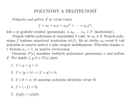 1. Deliteľnosť polynómov