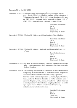 Uznesenie OZ zo dňa 25.04.2014: bytový dom č
