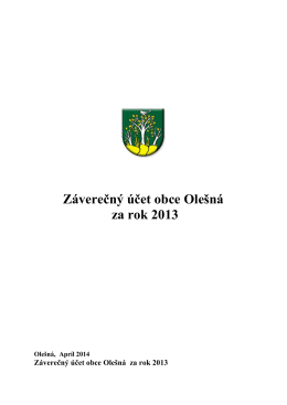 Záverečný účet obce Olešná za rok 2013