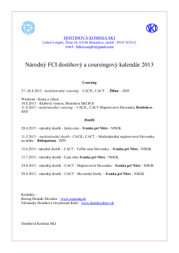 Národný FCI dostihový a coursingový kalendár 2013