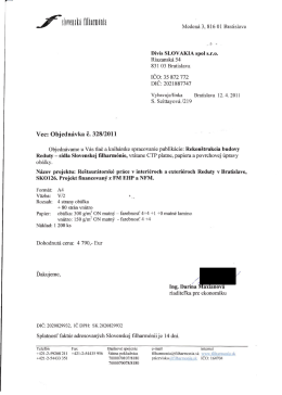 Vec: Objednávka č. 328/2011