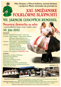 XXI. SMIŽIANSKE FOLKLÓRNE SLÁVNOSTI