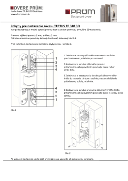 Pokyny pre nastavenie závesu TECTUS TE 340 3D