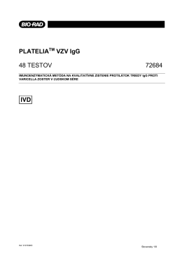 PLATELIATM VZV IgG 48 TESTOV 72684 - Bio-Rad