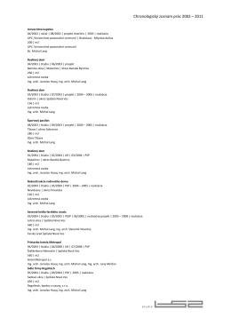 Chronologický zoznam prác 2002 – 2011