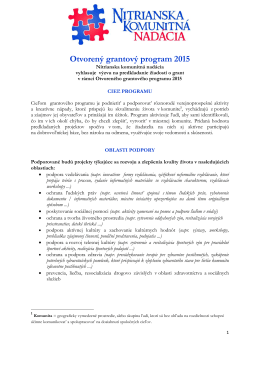Otvorený grantový program 2015