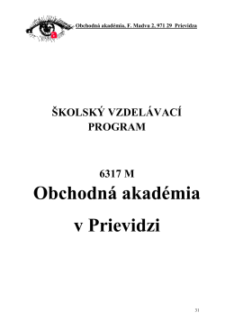 Školský vzdelávací program Obchodná akadémia v Prievidzi